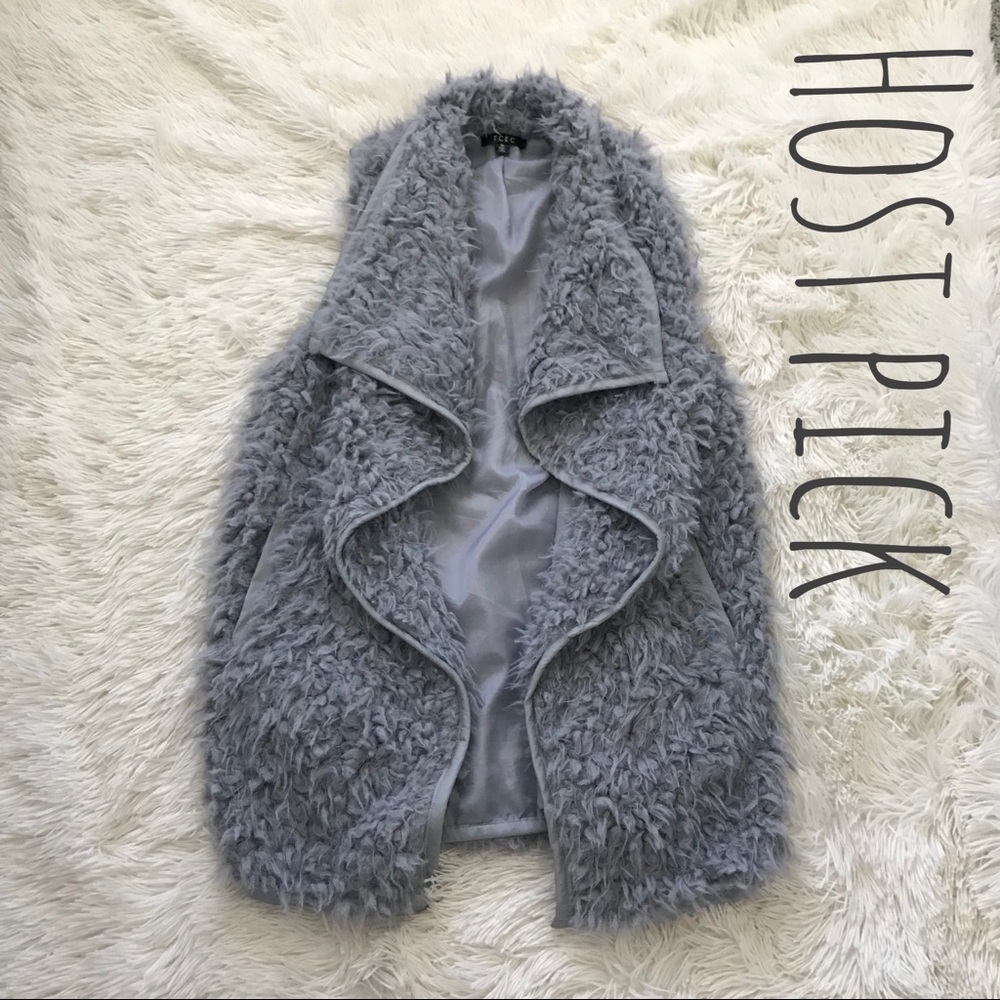 Red Dress Boutique Grey Faux Fur Vest